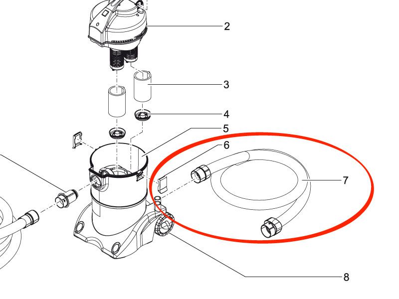 Oase Ablaufschlauch ID57 mm geklebt PondoVac 3 + 4